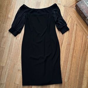 Joseph Ribkoff Black Off-Shoulder Long Sleeve Dress
